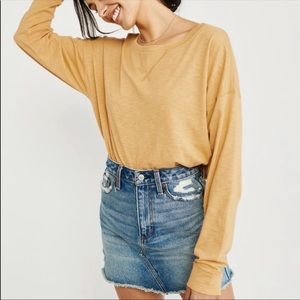 Abercrombie & Fitch Yellow Long Sleeve Dolman Tee